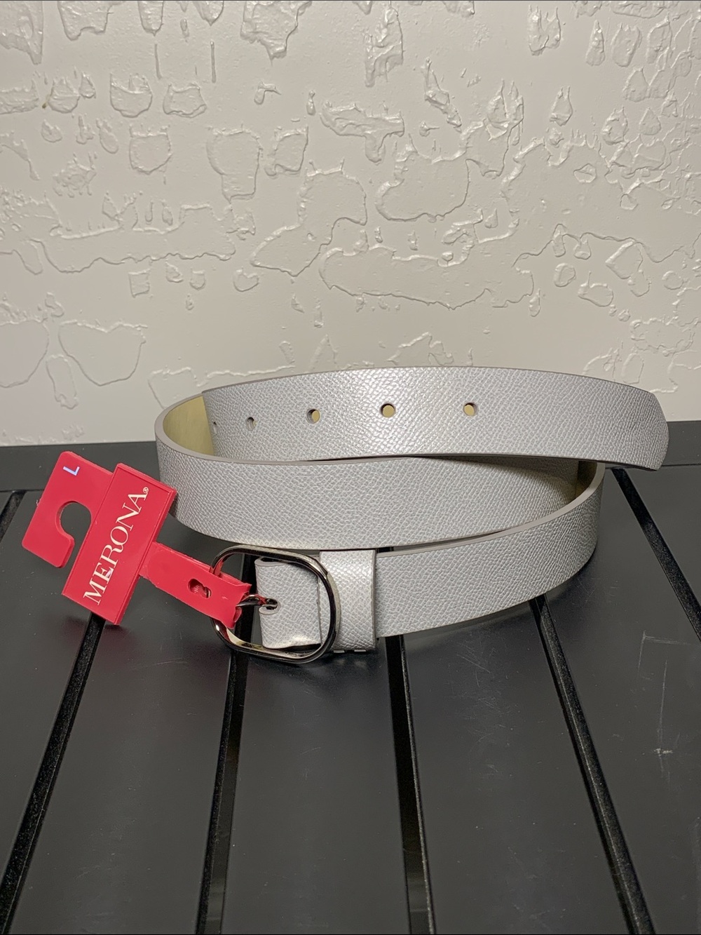 Merona Grey Belt Size L